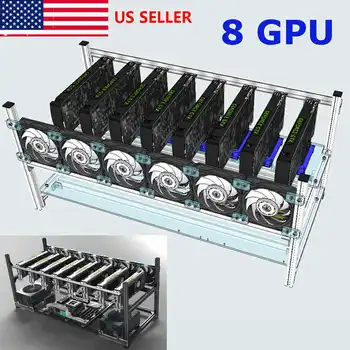 

New 8 GPU Open Air Miner Mining Frame Case Mining Coin Ring Support Bracket Case Holder Rack for FRAME