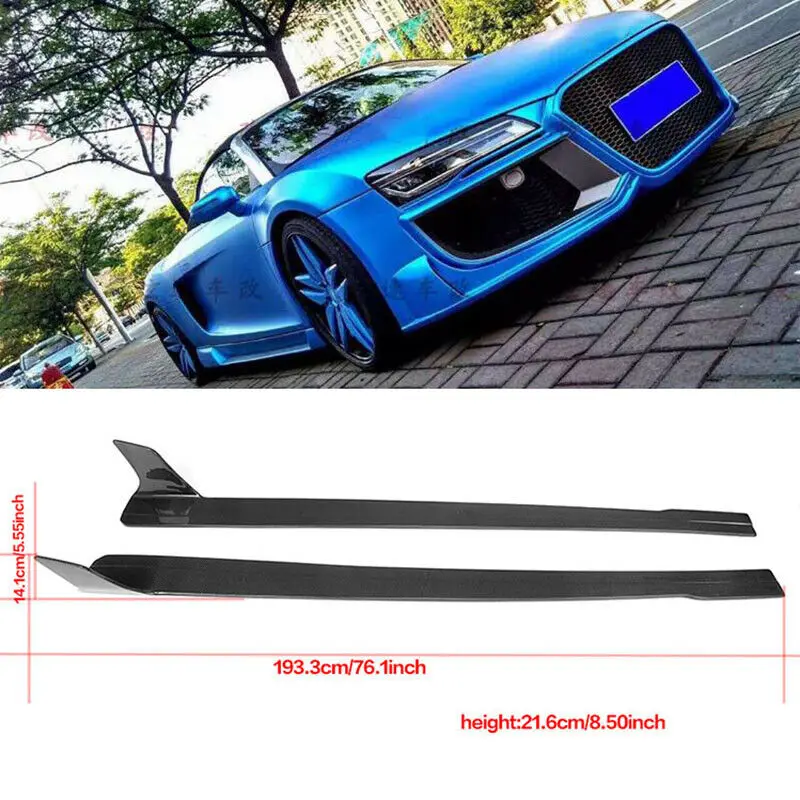 Для Audi R8 2008- углеродное волокно боковые юбки расширения протектор тела комплект 2 шт