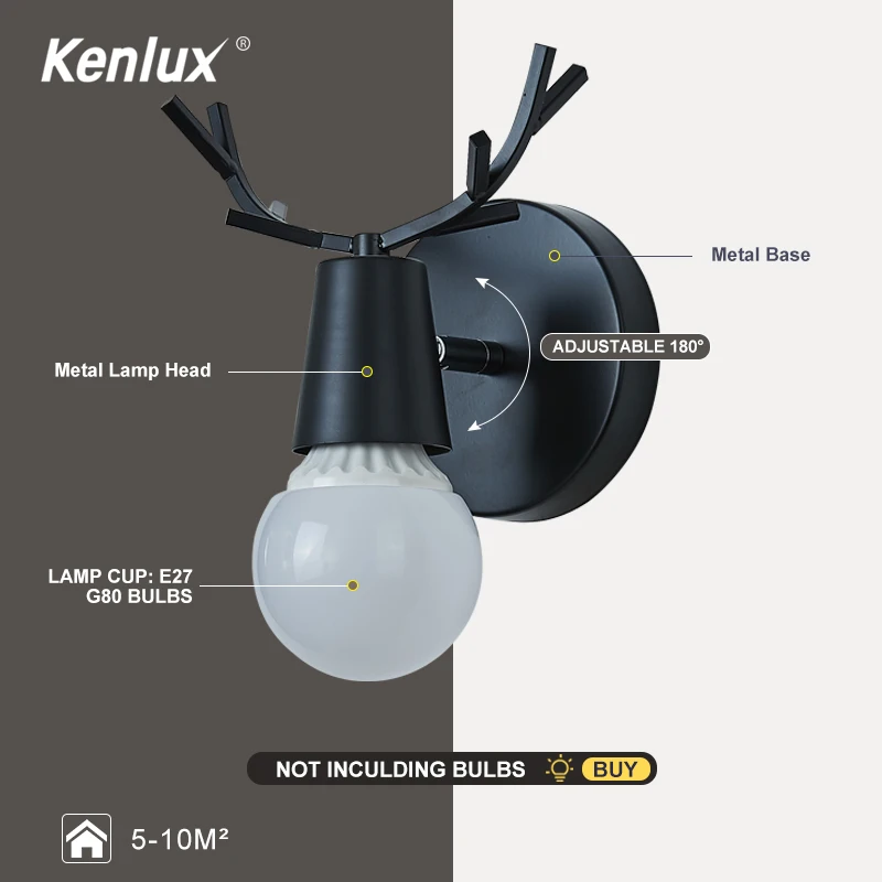 Светодиодный настенный светильник Kenlux деревянная железная лампа в