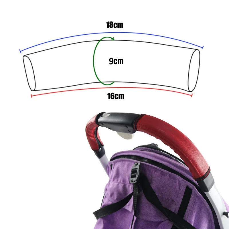 Yoyaplus Strollers 1/2/3 Accessories Baby Stroller Handle Cover Pu Protective Case Cover Armrest Covers Handle customization