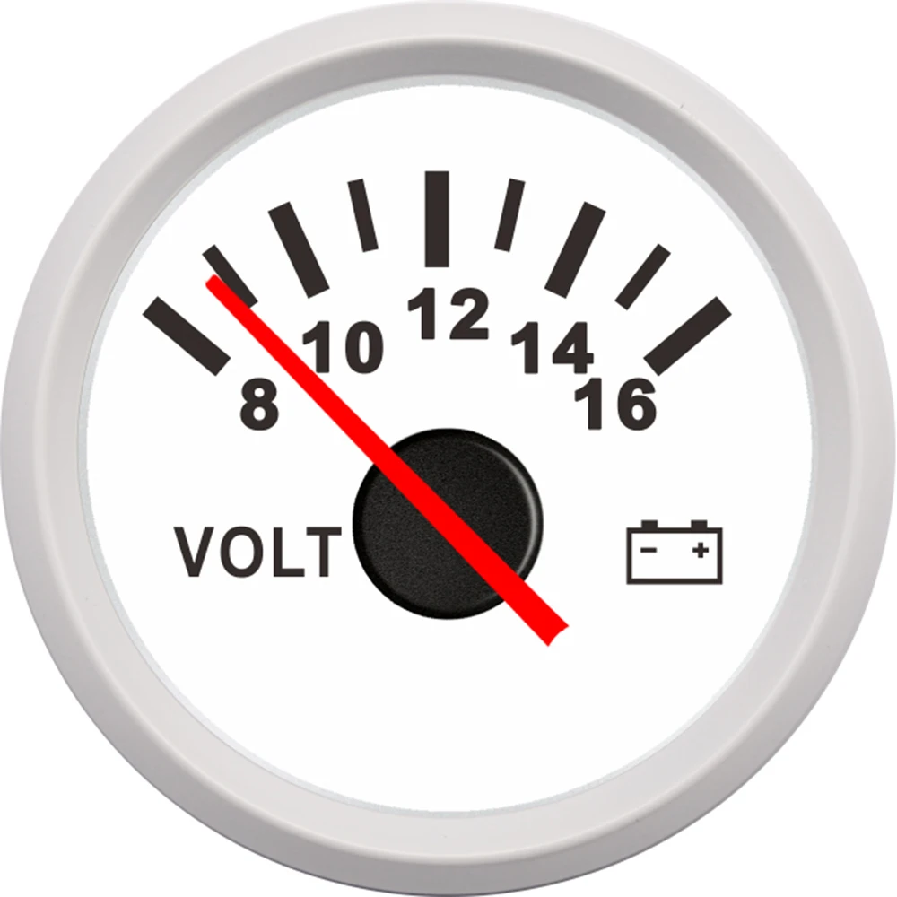 12 В 52 мм вольтметр красная подсветка водонепроницаемый автомобильный Манометр вольтметр painel Универсальный мото индикатор напряжения для лодки moto rcycle - Цвет: White-8-16 V