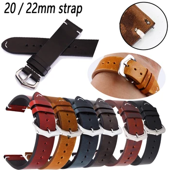 

Retro Genuine Leather Strap Oil Wax Oily Discoloration Cowhide Leather Quick release Watchband for Huawei Watch GT 2 42/46