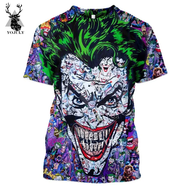 

YOJULY 3D Print Halloween Gothic Ha Ha Clown Joker Funny T-shirt Unisex Sweatshirt/zip hoodie Child Baby Casual t shirts Y428