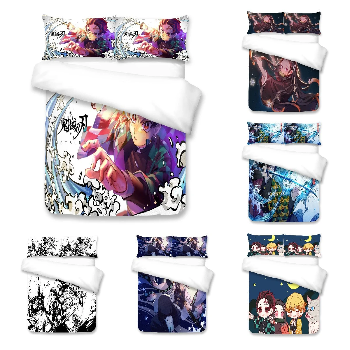 New Anime Demon Slayer 3D Print Comforter Bedding Set Kids Duvet Cover new-anime-demon-slayer-3d-print-comforter-bedding-set-kids-duvet-cover