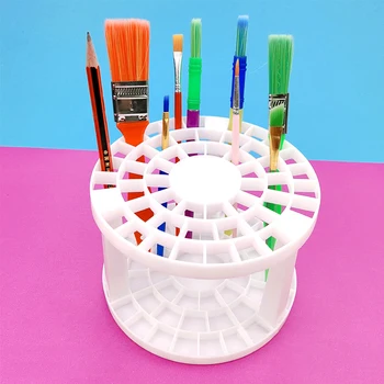 

Porous Function 49 Holes Pencil Holder For Arts Pen Display Stand Makeup Organizer Pen Container Art Supplies Plastic Frame