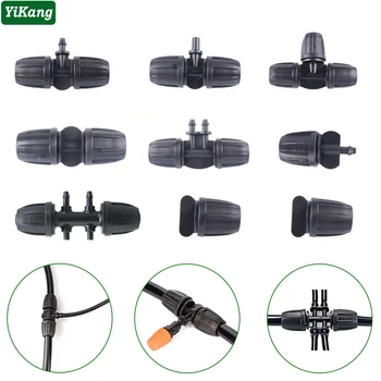 

5pcs 8/12mm-4/7mm Pipe Hose Connector for Garden Plants Micro Irrigation Hose Connector Lock Tee Gardening Watering Fitting