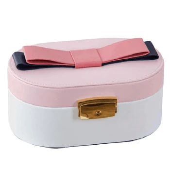 

Bow Jewelry Box European Princess Style Double Jewelry Storage Box with Lock