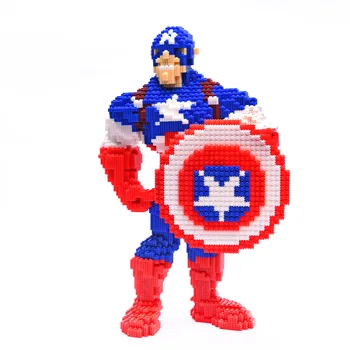 

8090pcs Captain America miniature particle building blocks 2020 puzzle manual spelling toy parent-child DIY cartoon ornaments