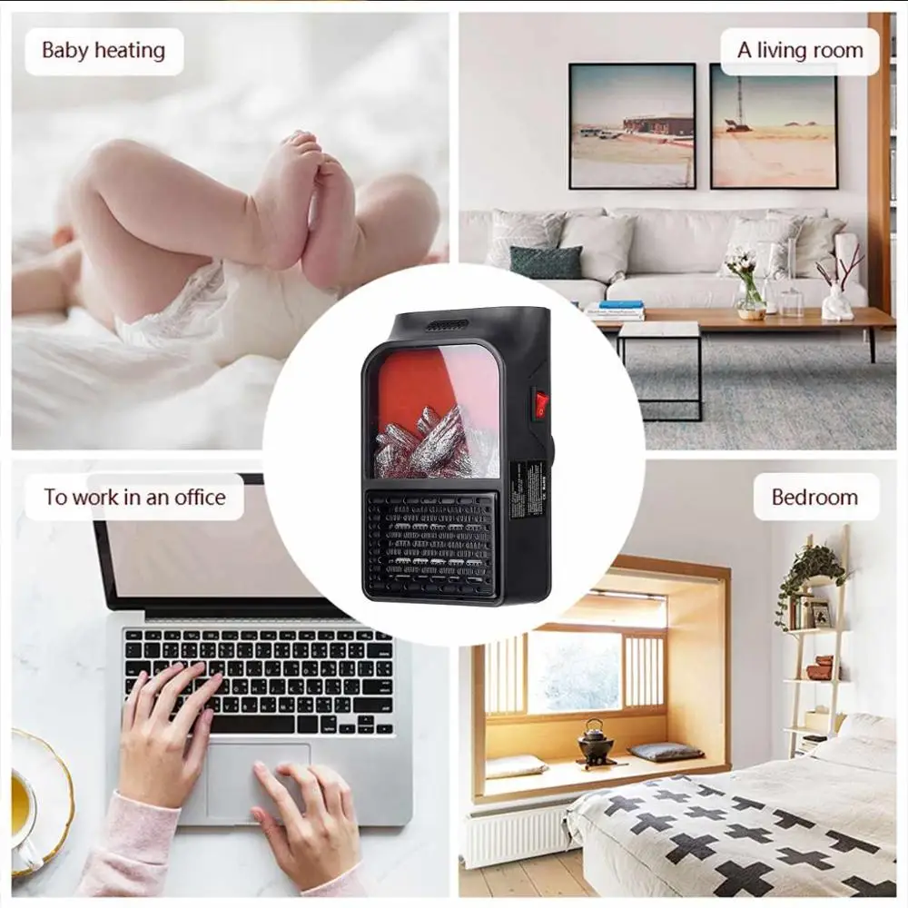 900w Mini Electric Fan Heater Remote Control Portable Desktop Household  Plug-in Room Heater Air Heating Space Winter Warmer Fan - Electric Heaters  - AliExpress