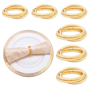 

4 Pcs/Set Metal Round Cross Napkin Rings for Hotel Wedding Dinner Partiy Gold Napkin Holder Luxury Table Decoration Towel Ring
