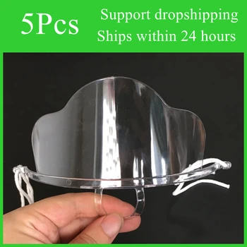 

5pcs/set Transparent Masks Permanent Anti Fog Catering Food Hotel Plastic Kitchen Restaurant Masks Chef's special