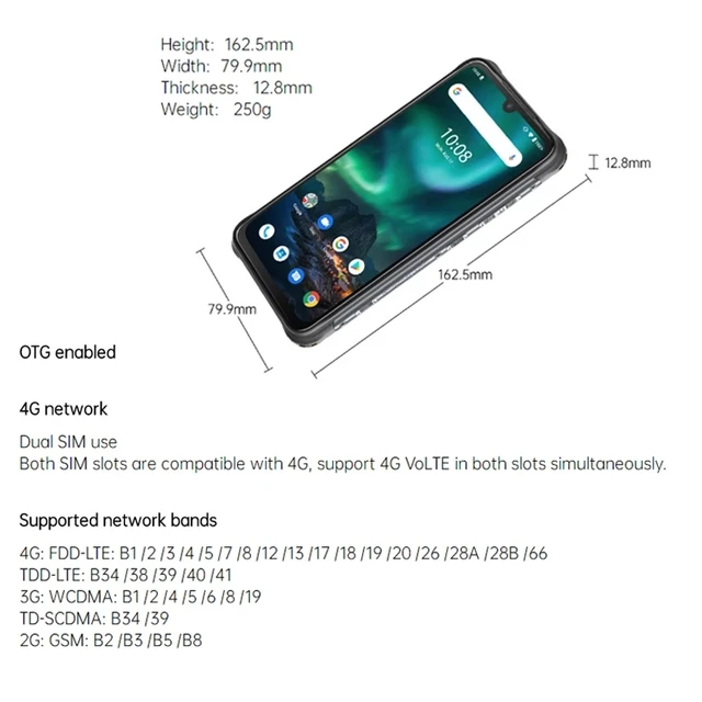 UMIDIGI BISON 6GB/8GB+128GB NFC IP68/IP69K Waterproof Rugged Phone 48MP Quad Camera 6.3" FHD+ Display Android 10 Smartphone 5