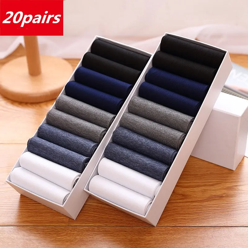 

20pairs/lot Men's summer thin section breathable thin socks men's socks high elastic wear-resistant ice silk cool business socks