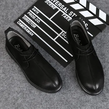 

2019 Matte Leather High Top Men's Shoes Men's Sneakers Boots Large Size Size 44 Retro Casual Men's Boots Male %1703