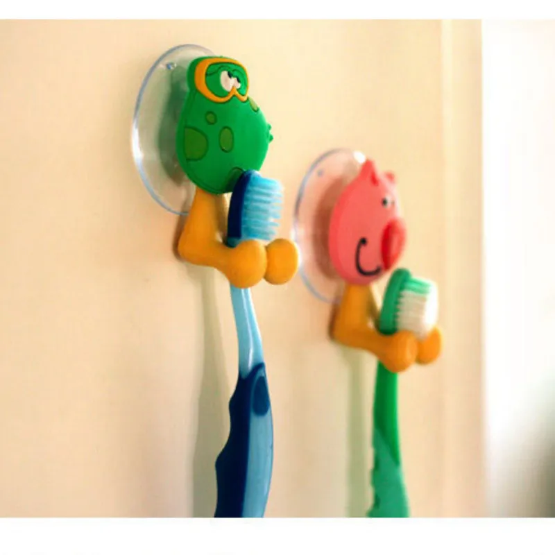 Мультяшный держатель для зубной щетки с животным для детей присоски Крючки Висячие ванная комната Детская подставка для зубной пасты уход за ребенком