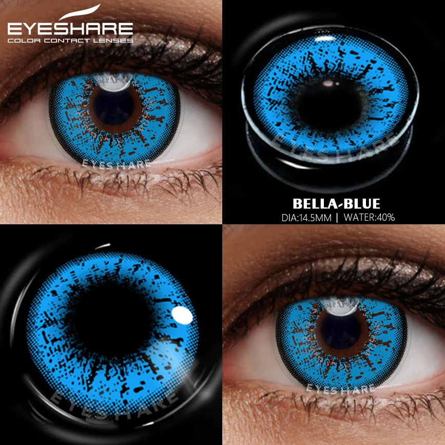 EYESHARE Color Lens Bella Cosplay Contact Lenses Yearly Use Rendering for Eyes Halloween Contacts | Красота и здоровье