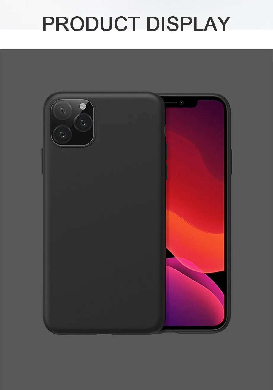 Роскошный силиконовый однотонный Мягкий чехол из ТПУ для iPhone 11 Pro Max X Xr Xs Max защитный чехол