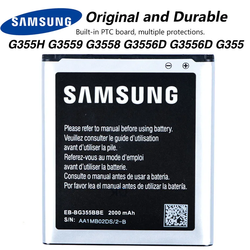 Оригинал Samsung EB-BG355BBE батарея для GALAXY Core 2 G355H G3559 G3558 G3556D SM-G3556D G355 NFC 2000 мАч | Мобильные