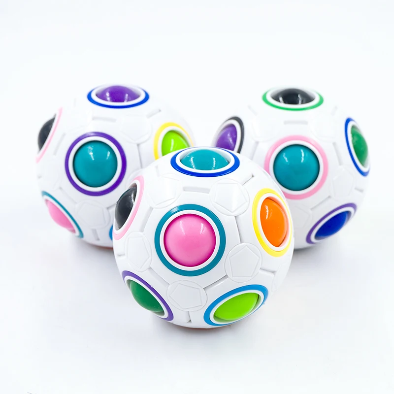 

1Pc Magic Cube Fidget Toy Spherical Rainbow Ball Football Puzzles Desk Toy Anti Stress Educational Learning Toys for Children