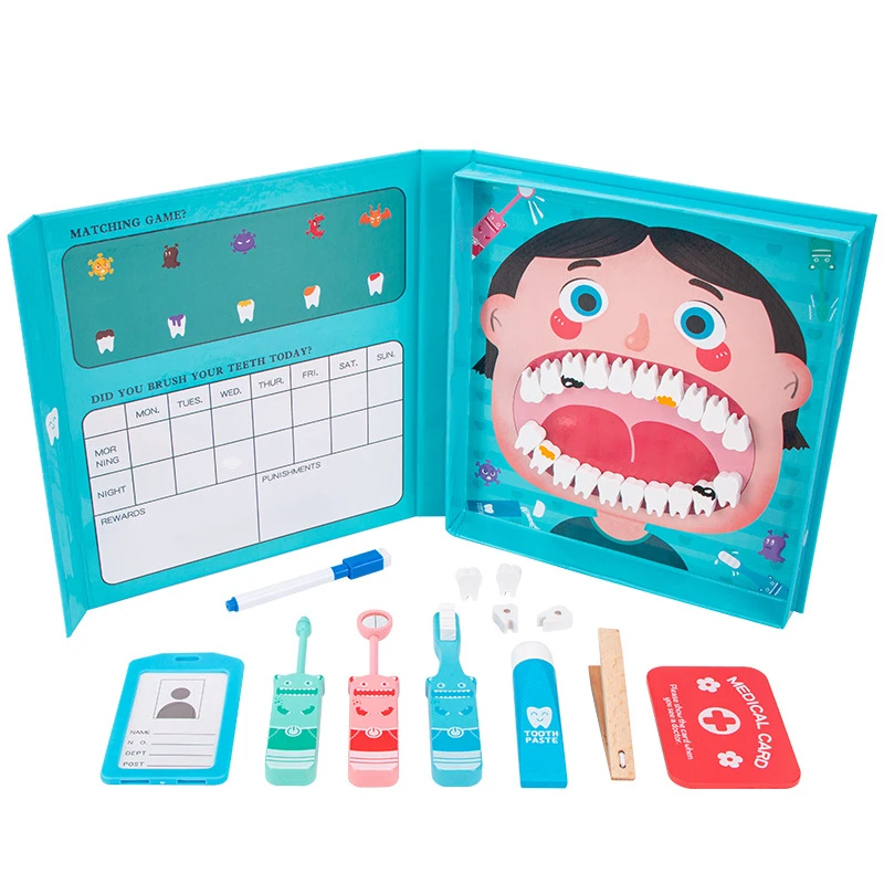 Emborracharse eco cupón Juego de juguetes dentales educativos de madera para niños, Kit de  extracción de dientes, cepillo de dientes, Molar, Cosplay, juguete de  dentista, odontología, regalo de Navidad|Producto promocional dental| -  AliExpress