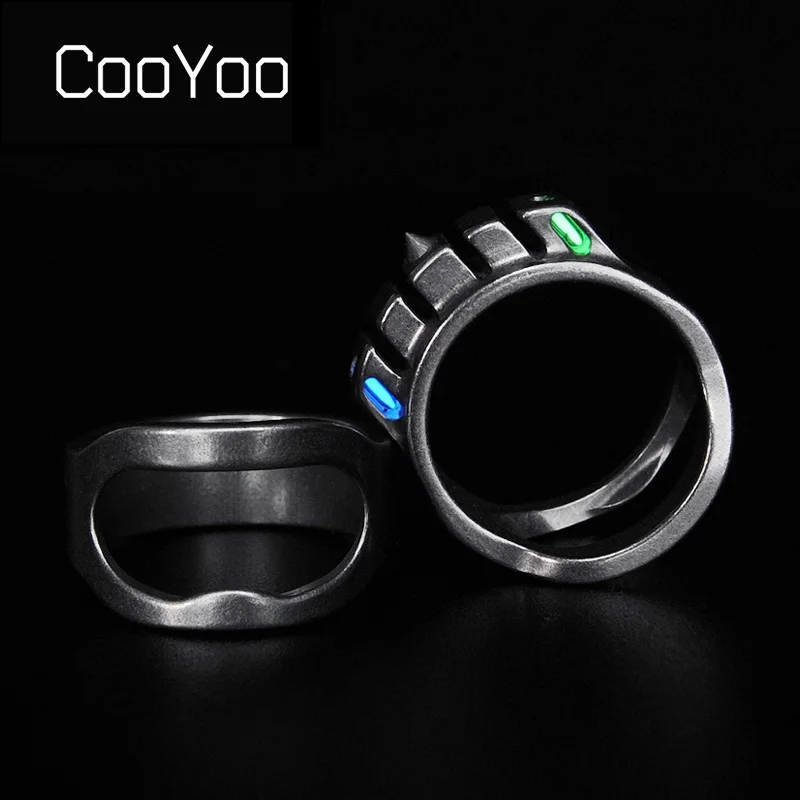 

Metal Fingertip Toys EDC Keychain Necklace Titanium Alloy Luminous Pendant Gift For Men, Children Adult Stress Relief Toys Ring