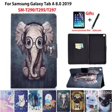 Чехол для Samsung Galaxy Tab A 8,0 SM-T290 SM-T295 T295 T297 чехол Funda модный силиконовый чехол из искусственной кожи+ подарок
