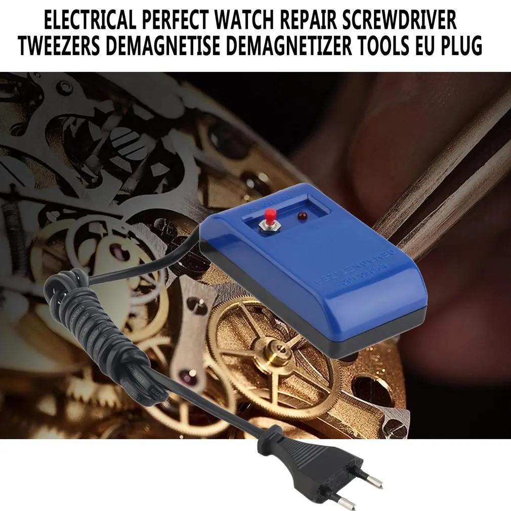 EU Plug Type Electrical Perfect Watch Repair Screwdriver Tweezers Demagnetise Demagnetizer Tools New Watch Repair Tool 2019