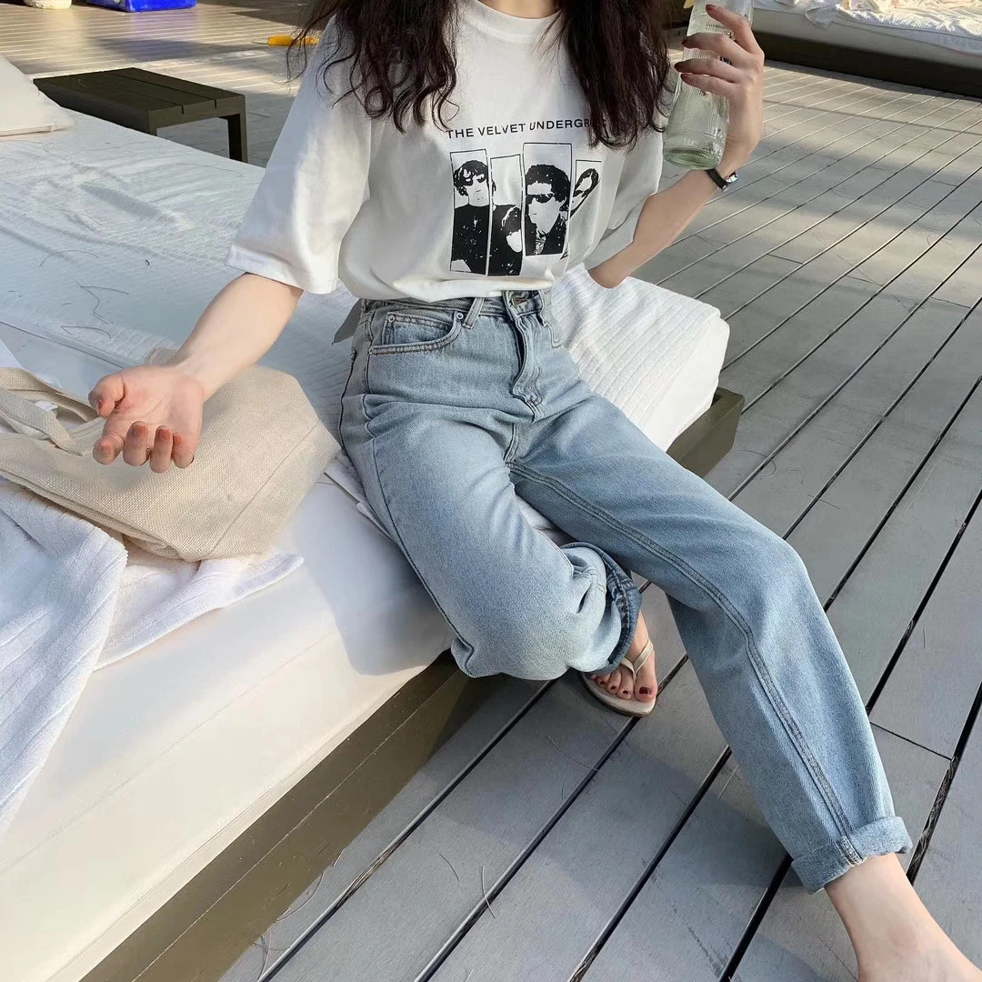 2020 Jeans Women High Waist Mom Jeans 