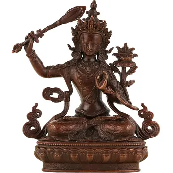 

Tibetan Buddhism pure copper Buddha statue Manjushri bronze statue home worship wisdom mini portable Buddha 2 inch