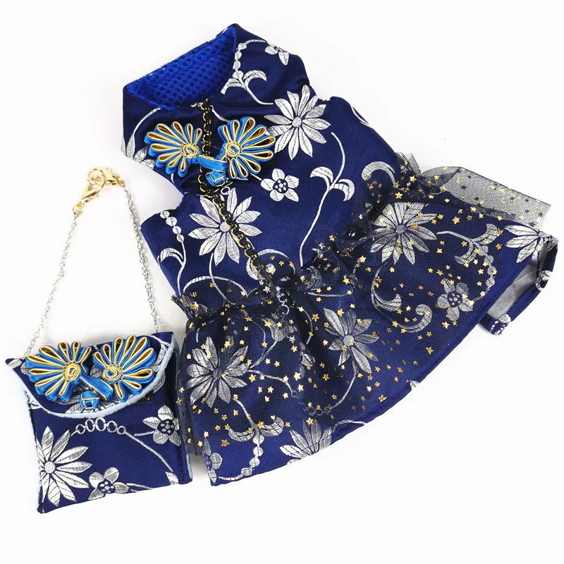 

2020 Spring Festival Chinese Costume Pet Clothes Couple Clothes Small And Medium-sized Dogs with Snack Pack Dogs And Cats Clothi