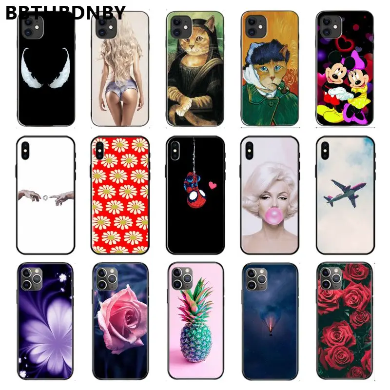Чехол для телефона Leopard Coque bumper Smart Cover черный мягкий чехол iPhone 11 pro XS MAX 8 7 6 6S Plus X 5 5S SE