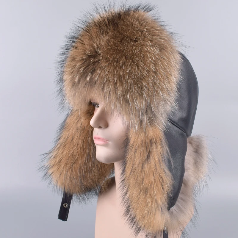 Raglaido меховые шапки шапка ушанка шапки из меха ushanka ушанка russian bomber hats gorro ruso aviator hat LQ11188