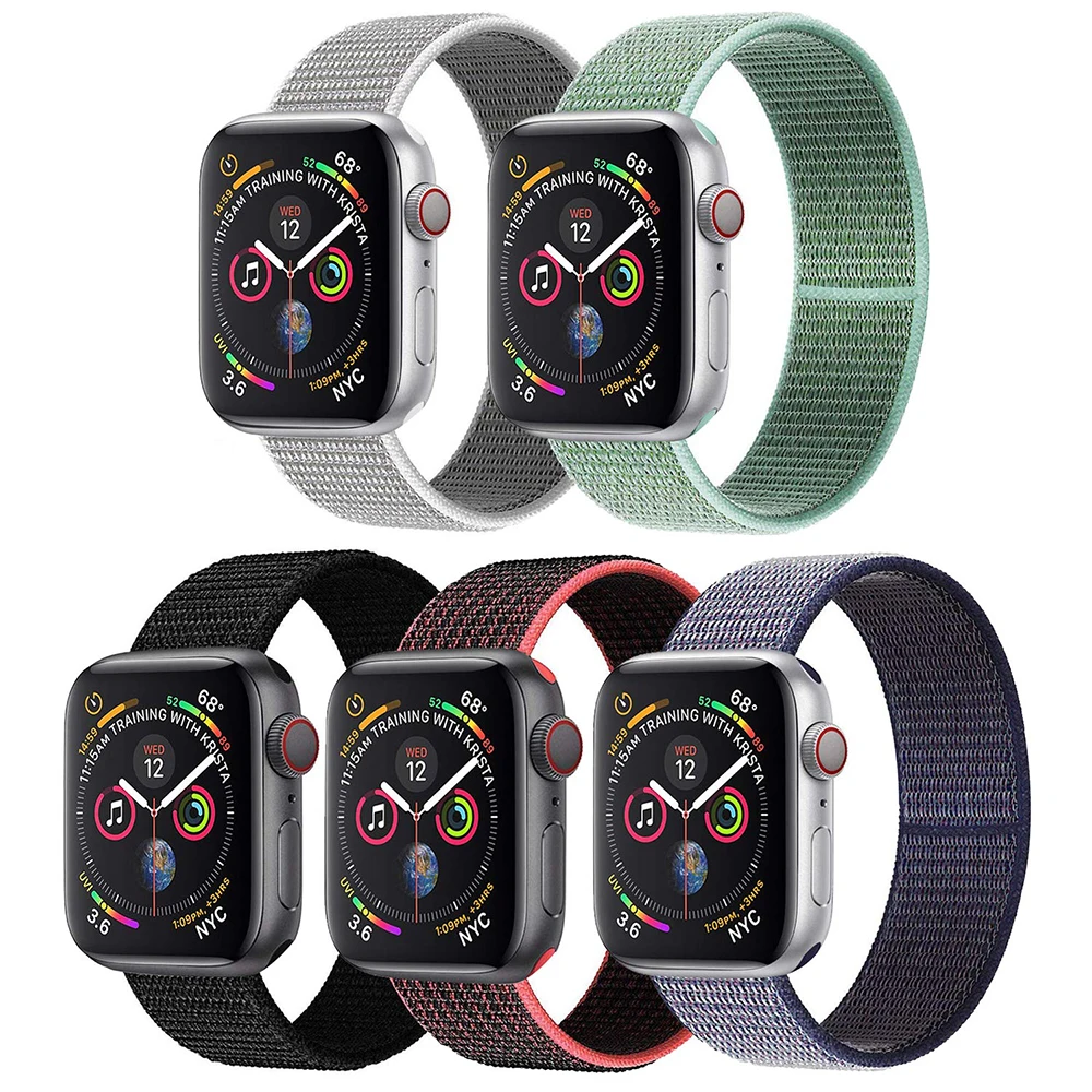 

Nylon watch strap For Apple Watch Series 3 2 1 38MM 42MM Soft Breathable Replacement Sport Loop for iwatch series 4 44MM 40MM