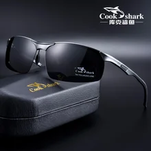 Cook Shark 2020 new aluminum magnesium sunglasses men's sunglasses HD polarized driving driver glasses tide