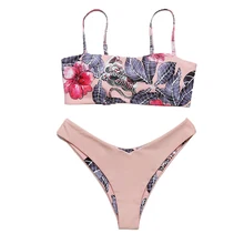 Дышащий VWomen цветочный тигровый Набор Бикини Топ короткий купальник купальный костюм купальник для летнего плавания аксессуары