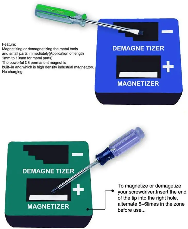 Отвертка наконечники намагничиватель размагничиватель для телефона Ремонт отвертка Биты магнитный инструмент