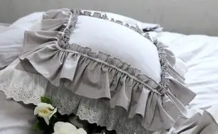 

European Korean pastoral ruffled lace hug pillowcase Cotton cushion cover
