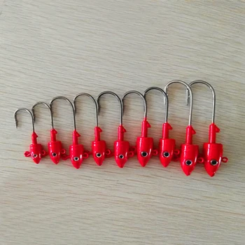 

10PCS soft lure Painted Jig Head Fishing Hooks Lures Bait Choose Size 10g 20g 30g 40g 50g 60g