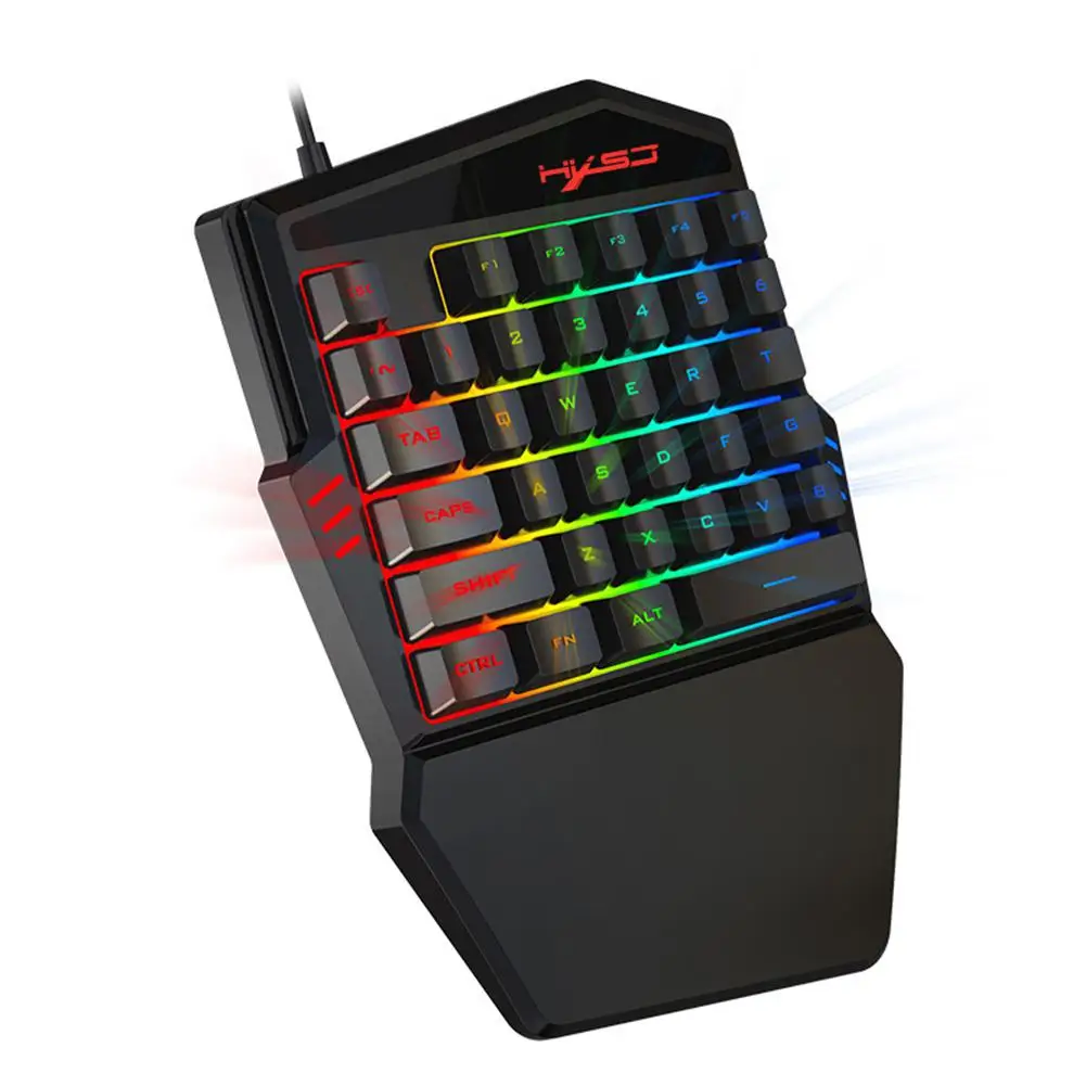  Studyset 1.6m Wired Gaming Keypad with LED Backlight 35 Keys One-handed Keyboard for LOL/PUBG/CF