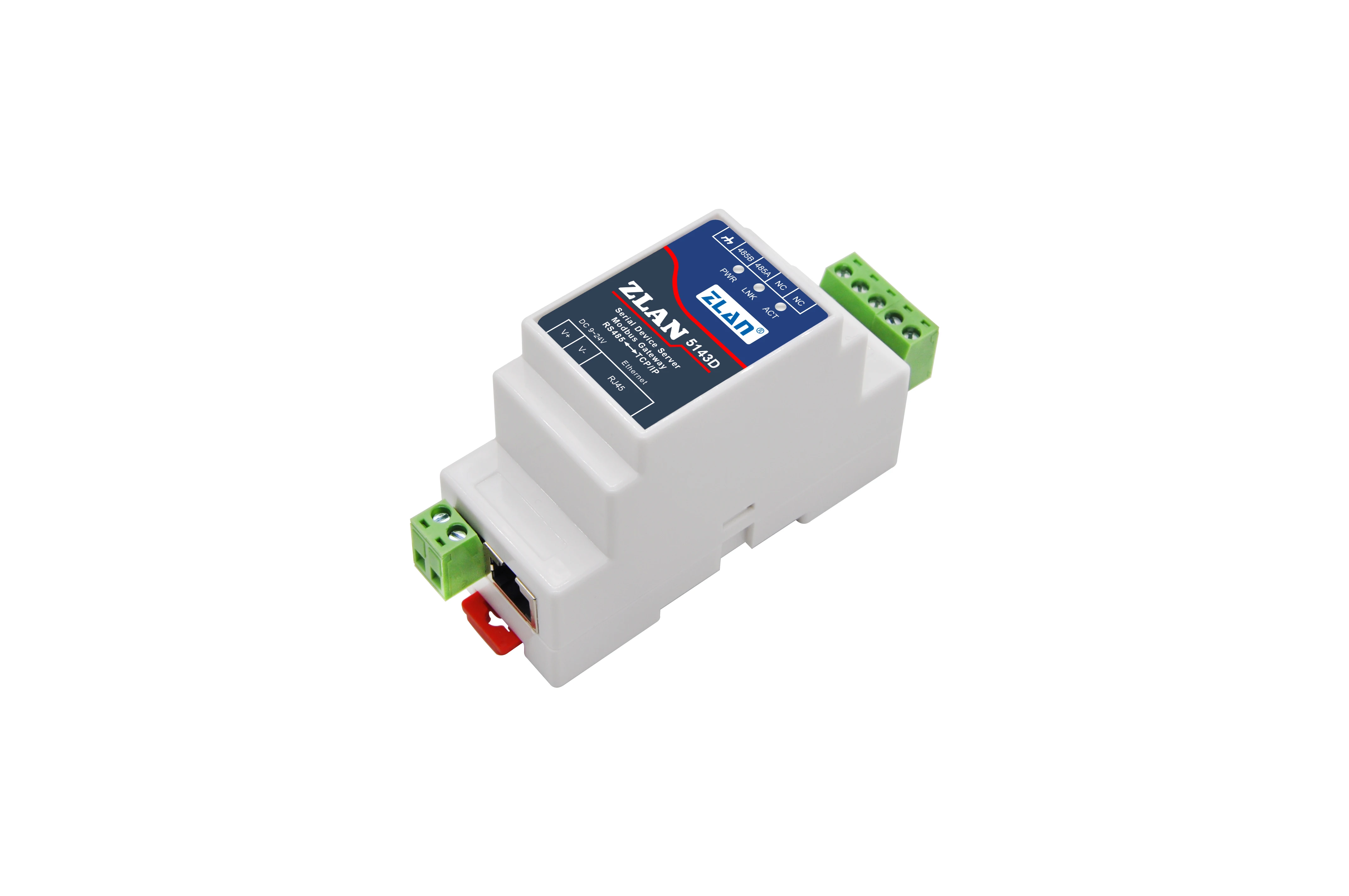 ZLAN5143D Din рейка монтажный RS485 Серийный порт к TCP/IP Ethernet конвертер Modbus RTU TCP сервер| |