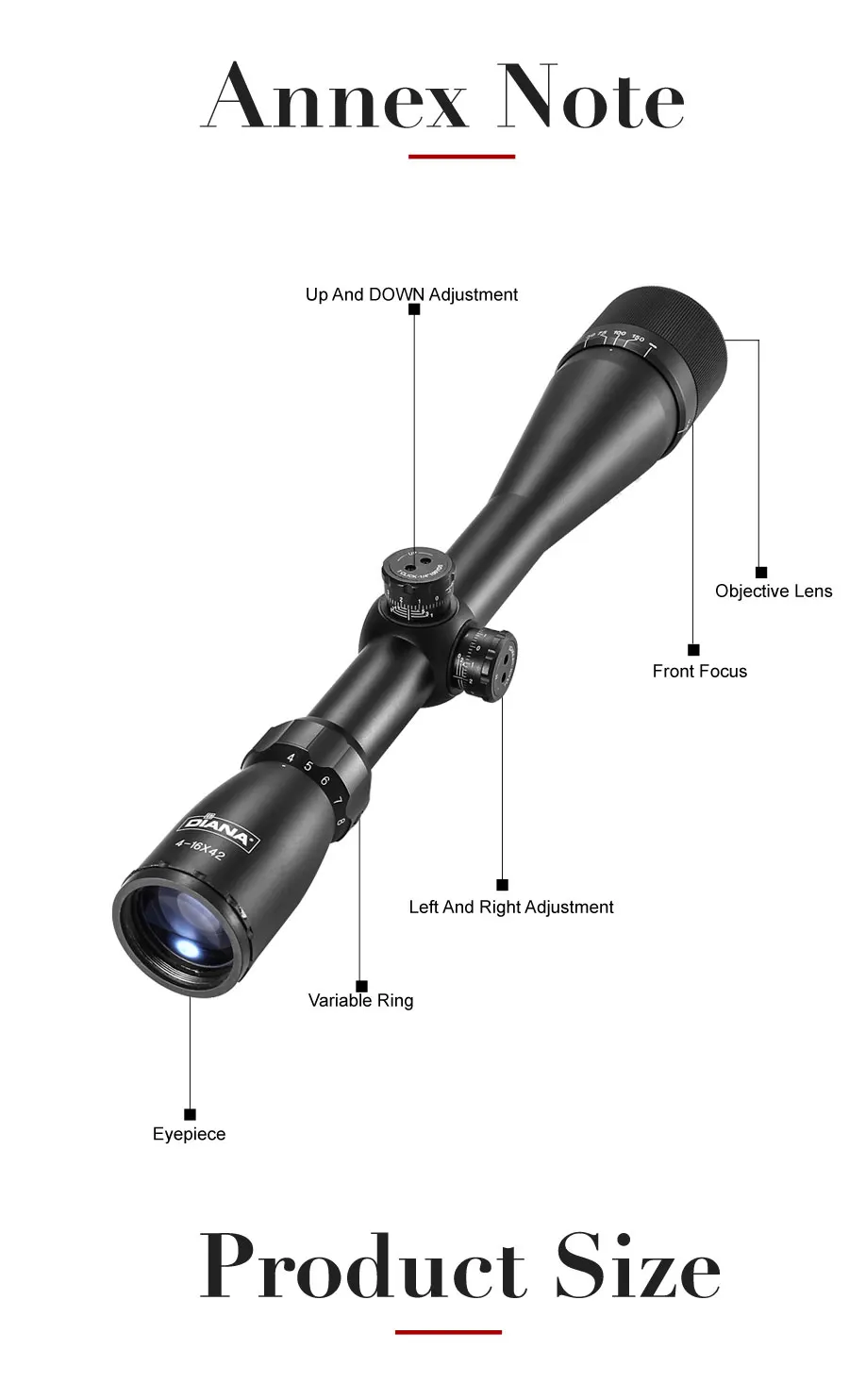 DIANA 4-16X42 AO Riflescope Mil точка сетка винтовка прицелы охотничий прицел Снайперский прицел Luneta Para винтовка страйкбол охота