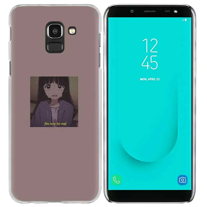 Грустно аниме девочка заблокированном экране чехол для samsung Galaxy A50 A80 A70 A60 A40 A30 A20 A20e A10 A9 A7 A6 плюс Note 8 9 10 Pro