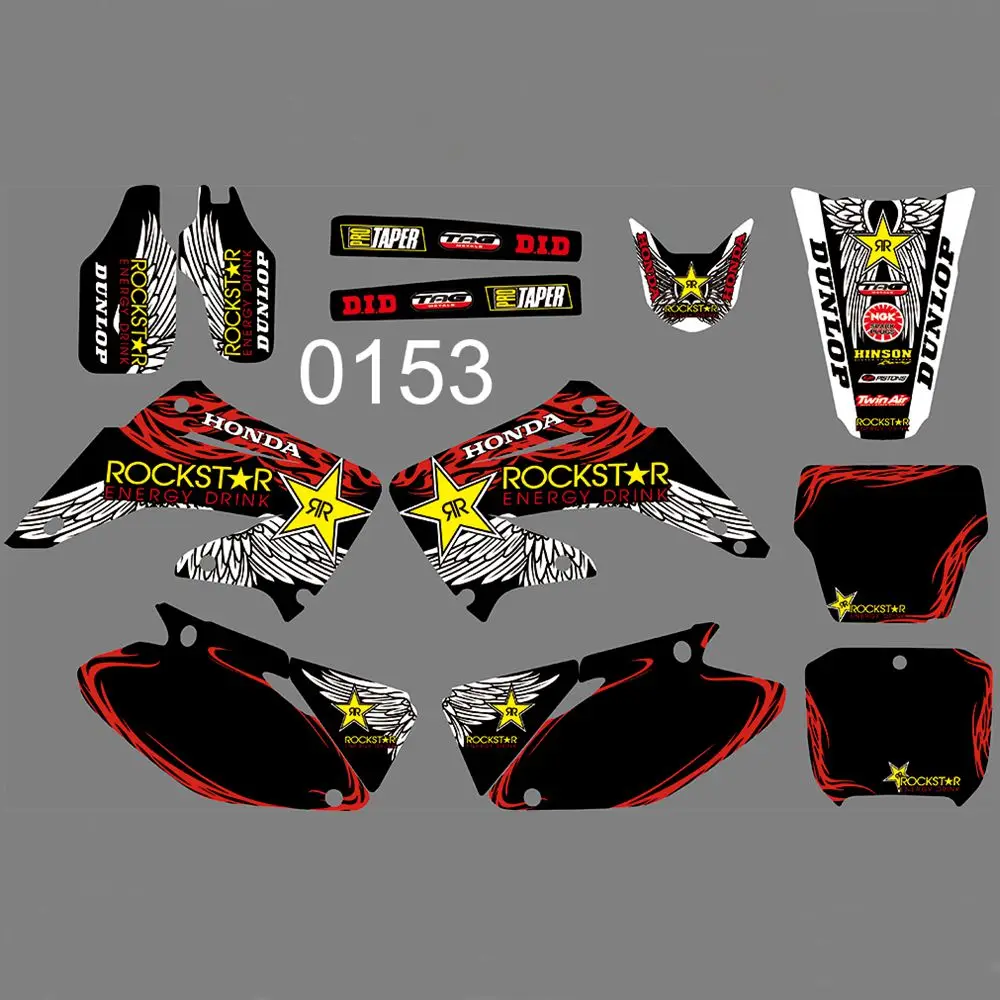 Для HONDA CR125 CR250 2002-2012 полная графика наклейки комплект пользовательских цифр имя глянцевые наклейки водонепроницаемый