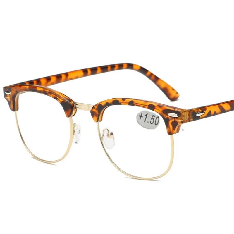 Anti-blue Light Half Frame Farsighted Glasses Male Female Elderly Reader Eyeglasses Magnifier +0.5 +1.0 +1.5 To +4.0 5