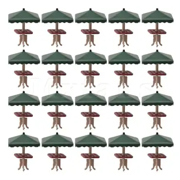 

Mxfans 20pcs 1:200 Scale Model Scenery Miniature Sun Umbrella Parasol IH60-144