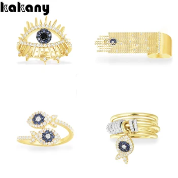 

Kakany High-quality Refined Shiny Zircon, Multi-ring With Slip Ring And Fish Hook And Popular Lucky Eye Ring Ladies Jewelry Gift