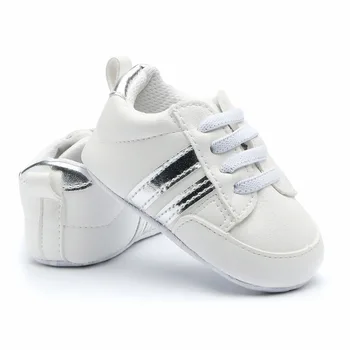 

Baby Shoes Pu Leather Sneaker Striped Toddler First-Walkers Anti-Slip Soft-Sole New Casual Infant Shoes