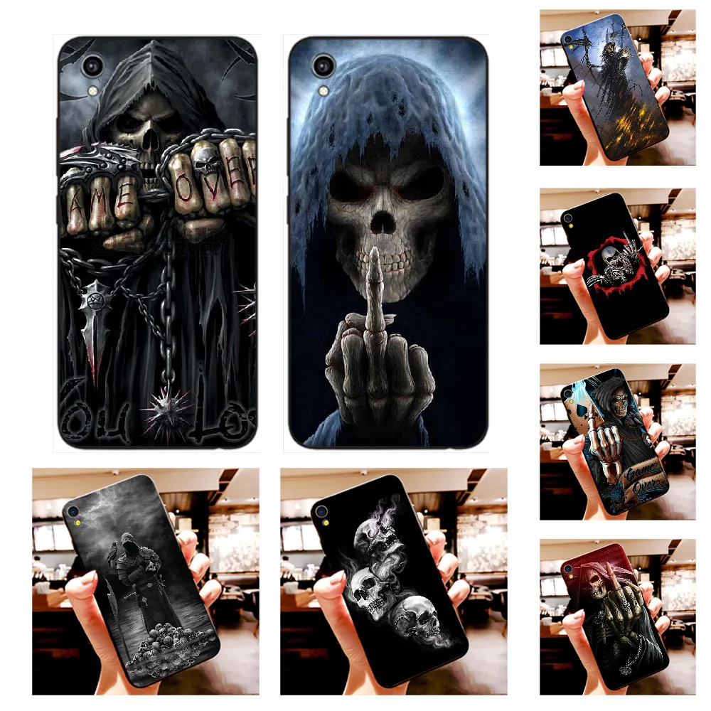 NBDRUICAI Grim Reaper Череп Скелет новое поступление черный сотовый Чехол для телефона Vivo