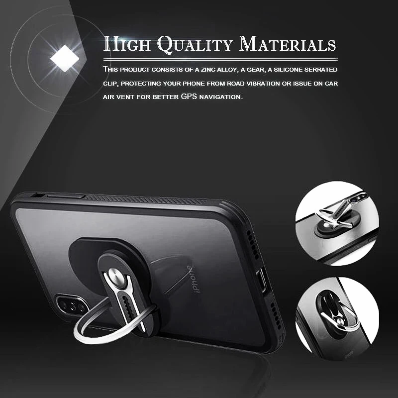 Multipurpose Mobile Phone Bracket Holder 360 Degree Car Air Vent Grip Mount Stand Rotation Magnetic Finger Ring Phone Holder (8)