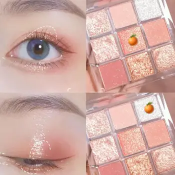 

9 Color Nude Eye Shadow Palette Makeup Glitter Shimmer Eyeshadow Metallic Diamond Palette Waterproof Eye Pigment Cosmetics Korea